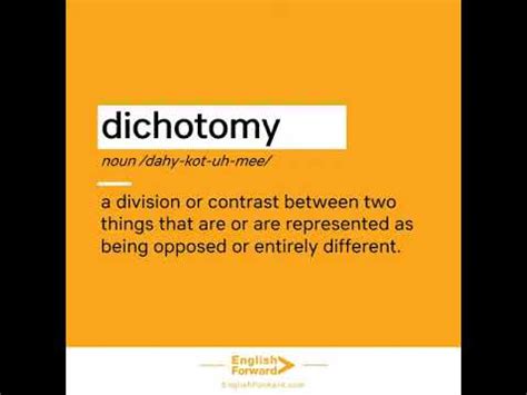 How to Pronounce Dichotomy | Definition | Example - YouTube