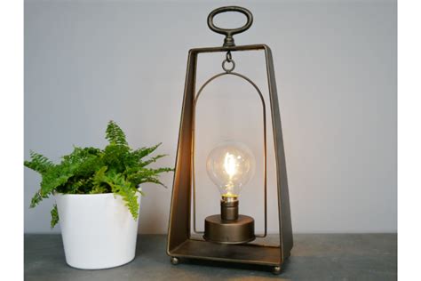 Lampe de table style lanterne suspendu en métal style industriel - Deco Brocante - Emercat, le ...