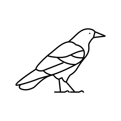 crow bird line icon vector illustration 19001251 Vector Art at Vecteezy