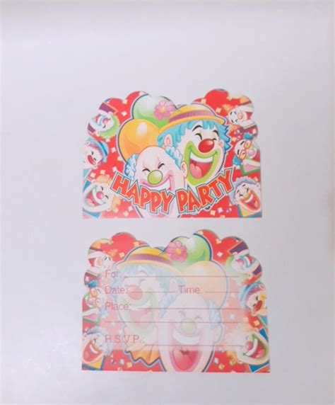 12Pcs Clown theme Invitations INV9 | ShopHere