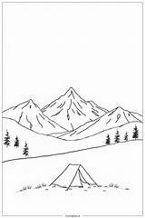 Wilderness Camping Ground Panorama Coloring Page Free PDF&ampPNG Printable sketch template