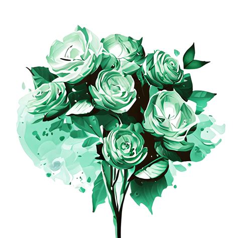 Beautiful Green Rose Bouquet · Creative Fabrica