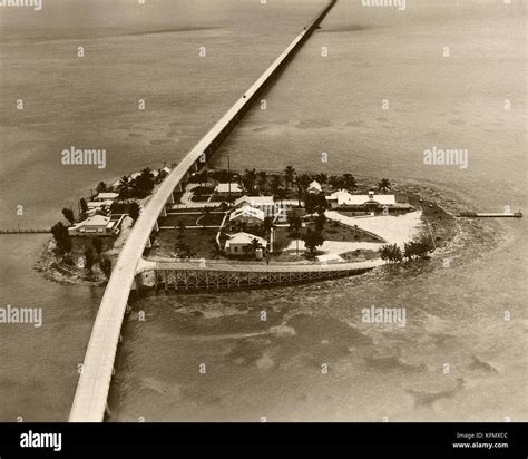 Historic Overseas Highway through Pigeon Key, Florida Keys Stock Photo ...