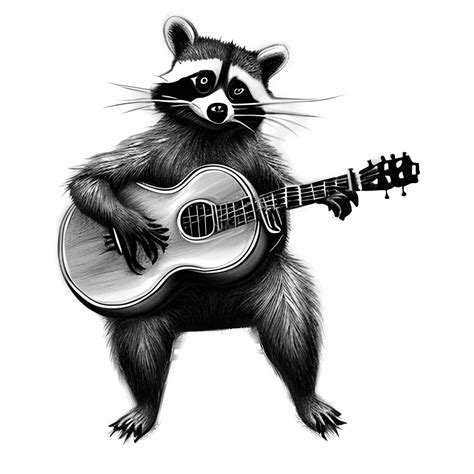 A Nimblefingered Raccoon Playing a Banjo with a Twangy Bluegrass · Creative Fabrica