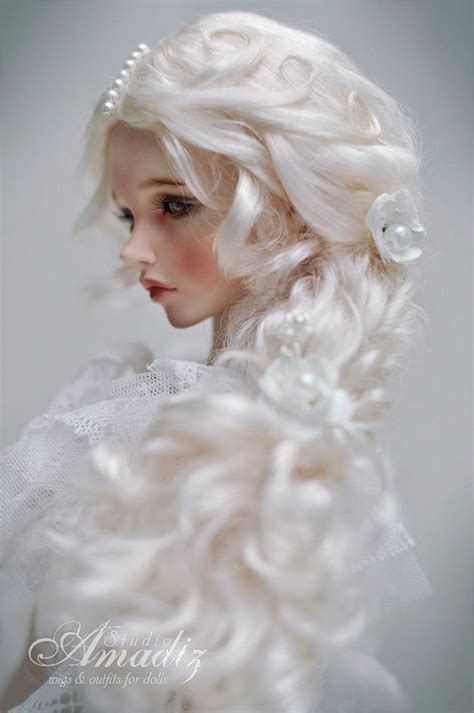 Snow pearl natural masham sheep wig for bjd SD MSD Tiny