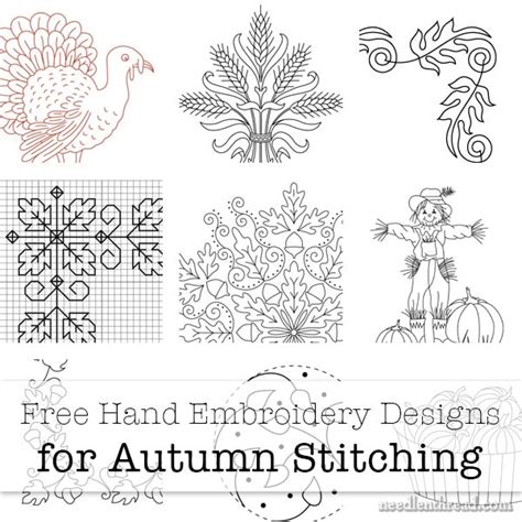 Free Hand Embroidery Designs for Autumn – a Small Collection – NeedlenThread.com