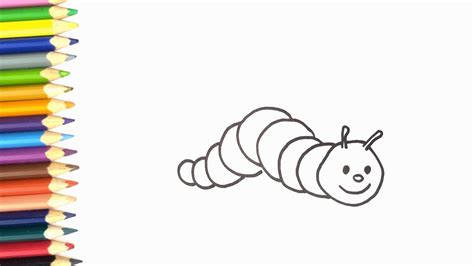 How to Draw a Simple Worm for Kids - YouTube