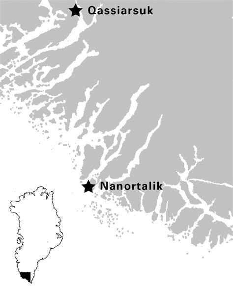 Map of southern Greenland showing the locations of study areas. | Download Scientific Diagram