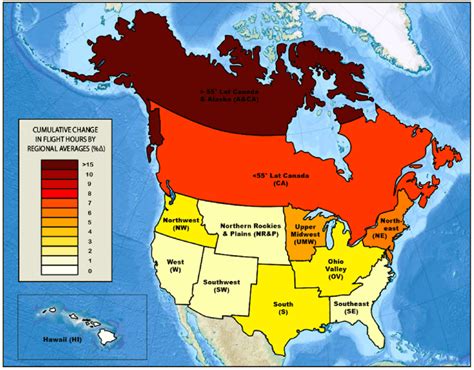 Regional change map. Each region is colored to represent the average... | Download Scientific ...