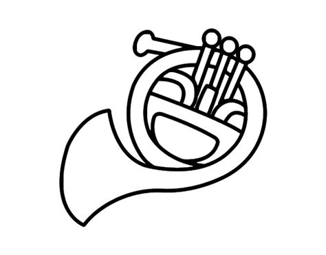 A French horn coloring page - Coloringcrew.com