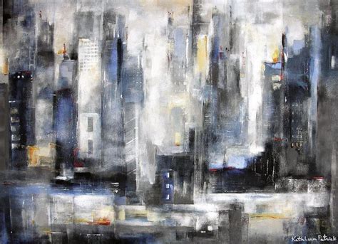 Large Abstract Cityscape Print - "Of City Lights" - Chicago Skyline Art - Original Contemporary ...