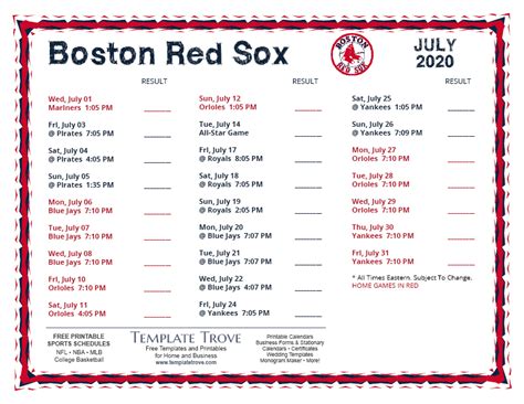 Red Sox Schedule 2025 Printable Version - Dian Kathie