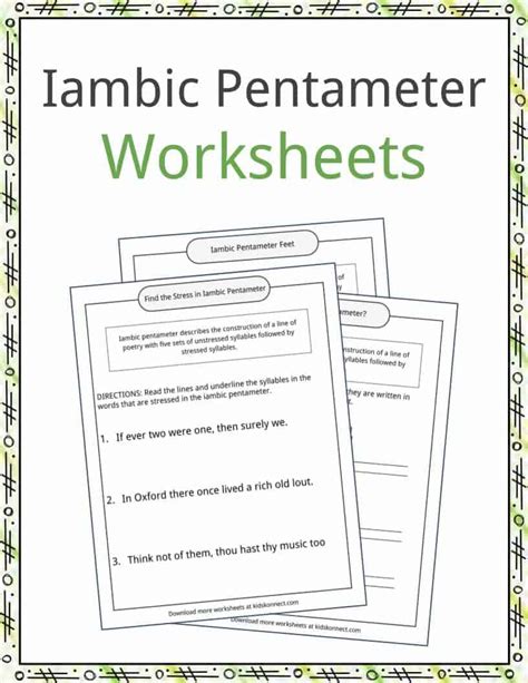 Iambic Pentameter Examples, Definition and Worksheets | KidsKonnect