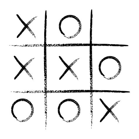 Tic tac toe game competition set. noughts and crosses black grunge ...