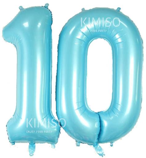 Galleon - KIMISO 10th Number Balloons, 40inch Foil Mylar Number 10 ...