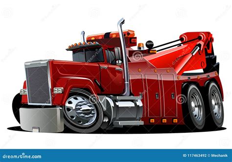 Cartoon big rig tow truck stock vector. Illustration of accidents - 117463492