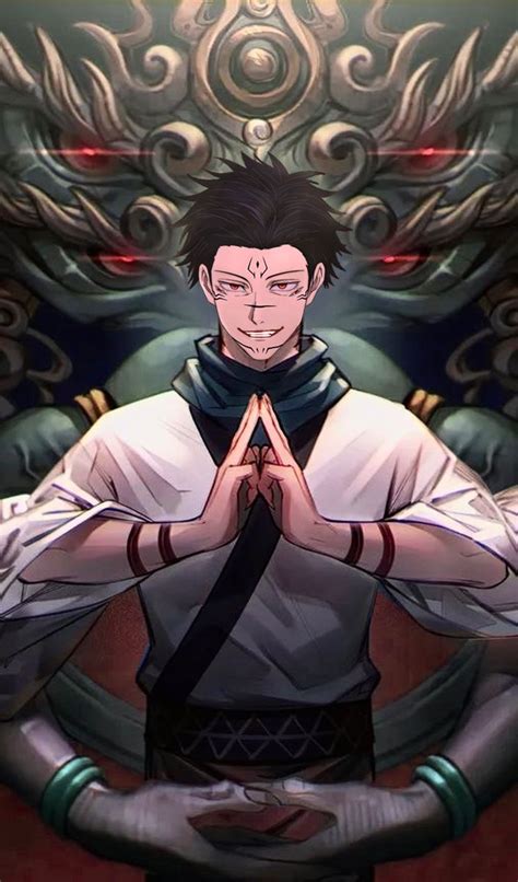 an anime character with his hands folded in front of him