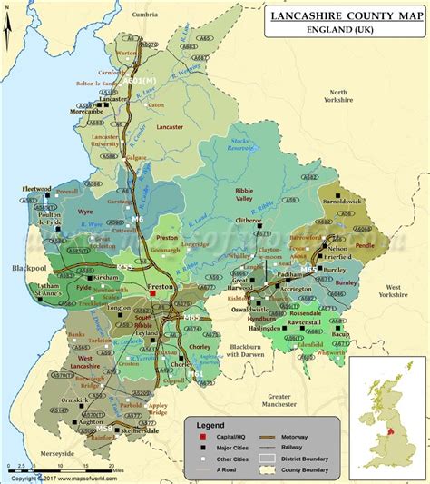 Lancashire County Map