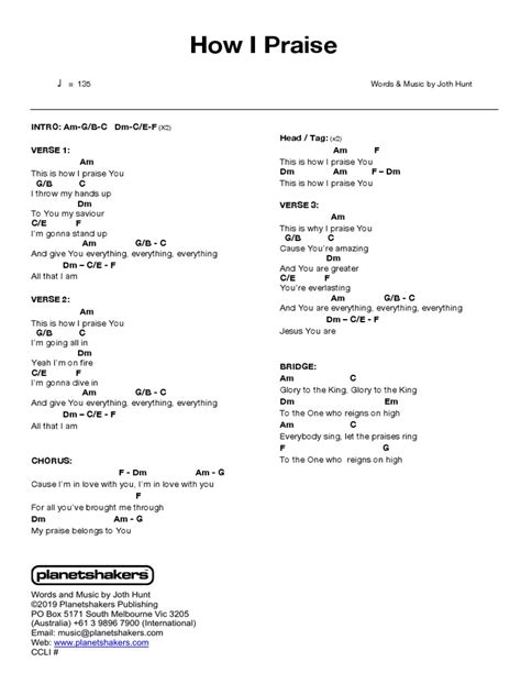 How I Praise (Chart) | PDF | Songs