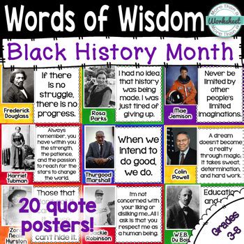 Black History Month Quotes Posters by More Than a Worksheet | TPT