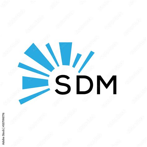 SDM letter logo. SDM blue image on white background and black letter. SDM technology Monogram ...