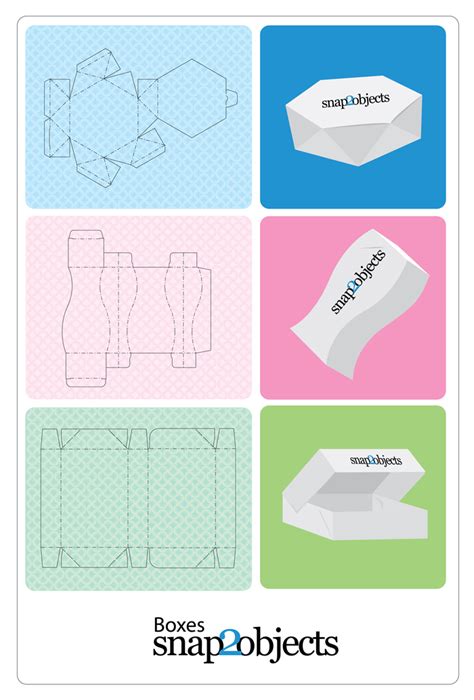 Free Merchandising Box Templates IV | snap2objects