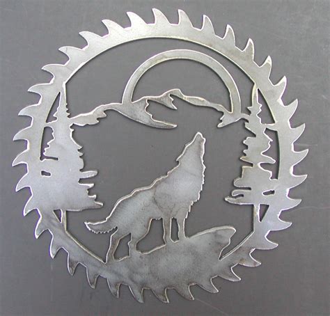 Saw Blade Style Howling Wolf Metal Art Plasma Wall Wildlife - Etsy