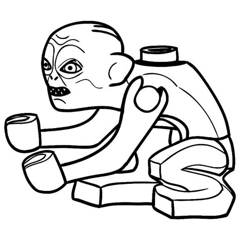 Gollum is Angry Coloring Page - Free Printable Coloring Pages for Kids