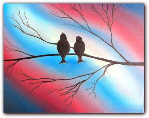 Original Art Abstract Bird Painting Bird on Branch Oil