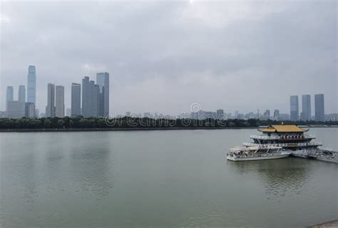 Changsha Skyline by Xiangjiang River, Hunan, China Stock Photo - Image ...