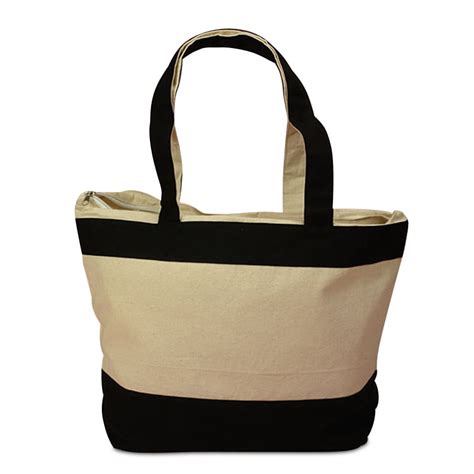 Zippered Heavy-Duty Canvas Tote Bag