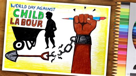 Stop Child Labour Drawing World Day Against Child Labour Poster Drawing ...