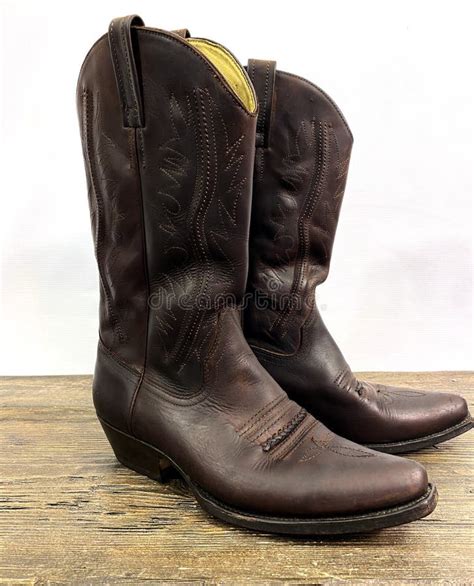 Beautiful Brown Vintage Cowboy Boots Stock Image - Image of flowers, belt: 174021779