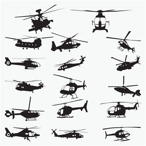 Helicopter Silhouette vector design templates set 2159109 Vector Art at ...