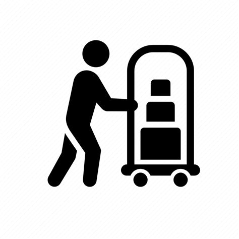 Bellhop, hotel porter, luggage, man, rack, stick figure, human icon - Download on Iconfinder