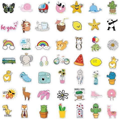 Buy 200Pcs Cute Stickers,Vinyl Waterproof Stickers for Laptop,Bumper,Skateboard,Water Bottles ...