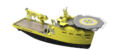 Offshore Support Ship with Active Heave Compensated subsea crane | Logistics design, Ship ...