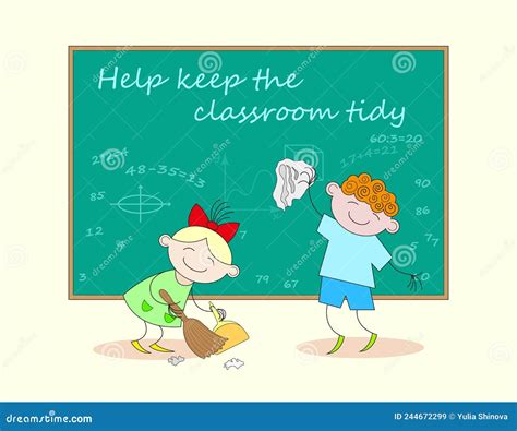 Help Keep the Classroom Tidy Stock Vector - Illustration of learn ...