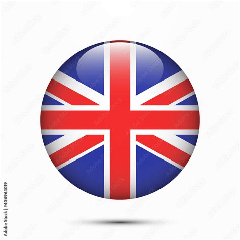 UK GB flag United Kingdom of Great Britain flag vector circle shape ...