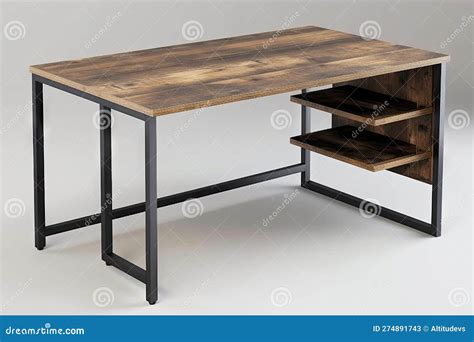 Industrial Desk, with Sleek Metal Legs and Clutter-free Surface Stock ...