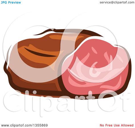 Clipart of a Cartoon Roast Beef - Royalty Free Vector Illustration by Vector Tradition SM #1355869