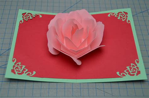 Rose Flower Pop Up Card Tutorial - Creative Pop Up Cards