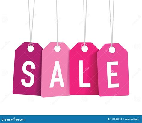 Pink sale tags stock vector. Illustration of single - 113856701