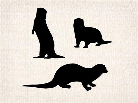 Otter Silhouette SVG Vector Clipart Otter Shape Cut Files Aquatic ...