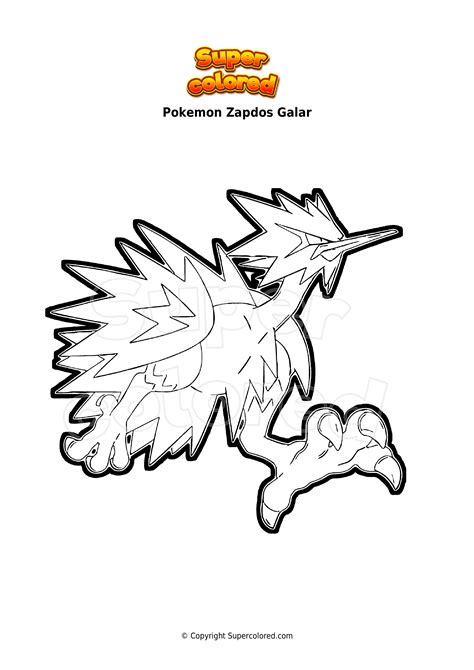 Pokemon Galarian Zapdos Coloring Page