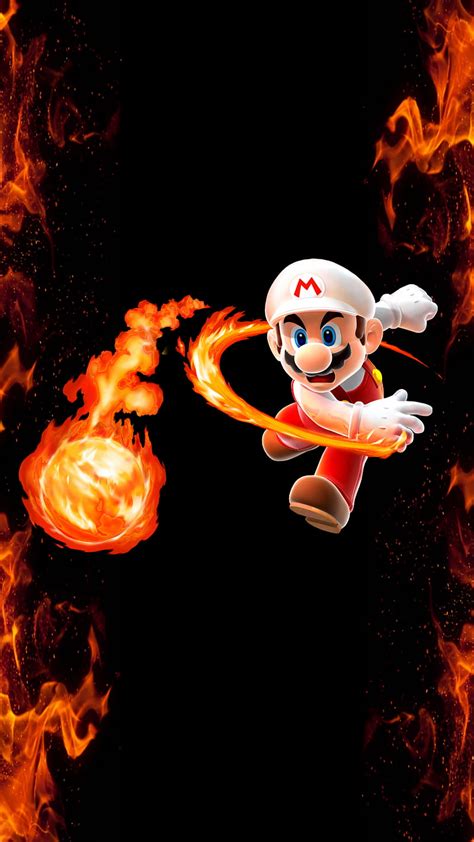 Mario Fireball Edge, fire, flames, nintendo, HD phone wallpaper | Peakpx