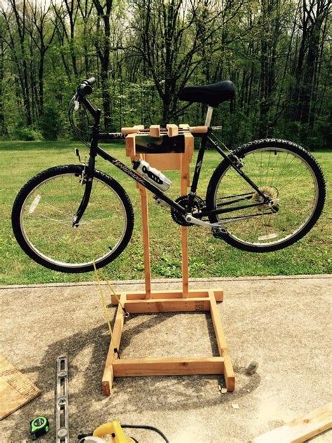 Homemade Wooden Bicycle Stand With Dual Mounting | Wooden bike, Bike ...