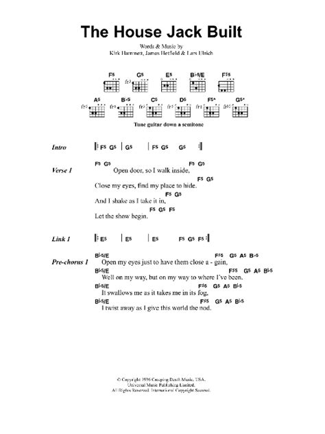 The House Jack Built by Metallica - Guitar Chords/Lyrics - Guitar Instructor