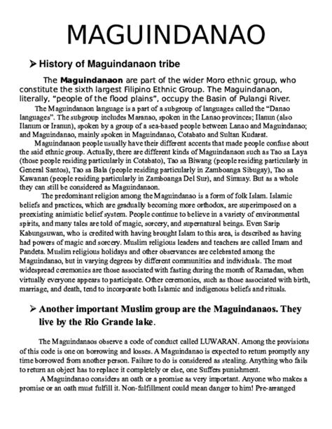 (DOC) MAGUINDANAO | Judy Ann Garito - Academia.edu