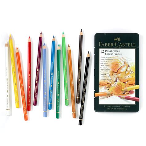 Faber-Castell Polychromos Color Pencil, Adult Color Pencils for Advanced Artists (12 Pack ...